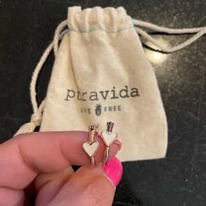 Rose gold heart small hoop earrings